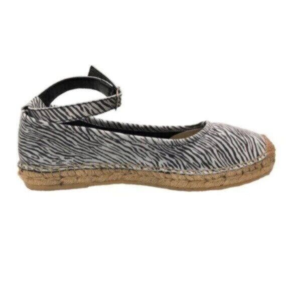NWT Free People Black & Grey Zebra Print Bohemian Espadrilles EU38/US8 - Picture 14 of 15